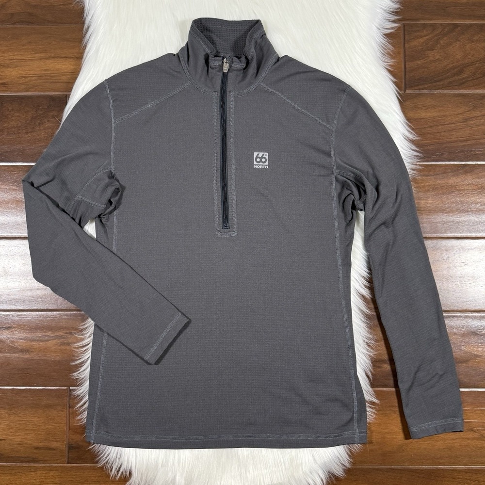 66 North Iceland Men's Size Medium Zip Neck 1/4 Zip Straumnes Powergrid Pullover